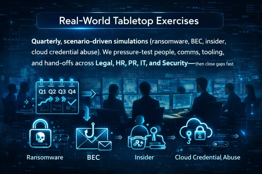 Incident tabletop exercises
